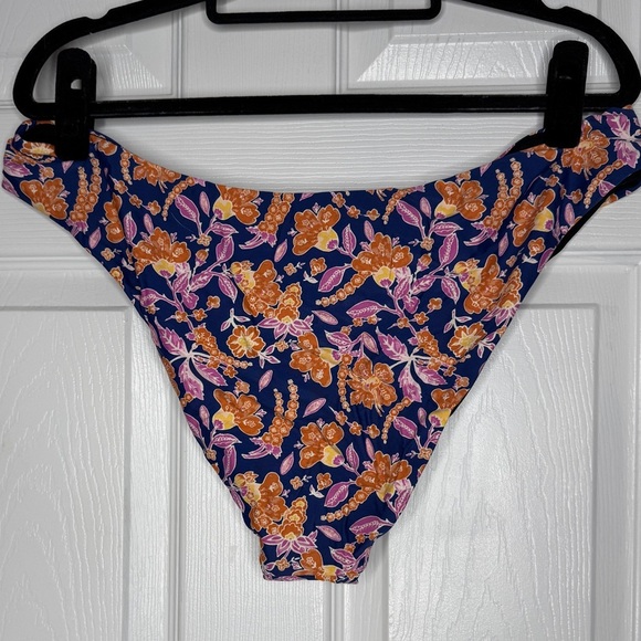 J. CREW NWT Curved-waist cheeky bikini‎ bottom floral block print Size XL - Picture 2 of 6